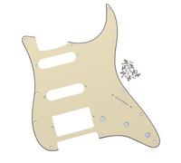 FLEOR Golpeador HSS de 11 agujeros estilo ST para guitarra, protector de púas con tornillos, 3 capas, color crema