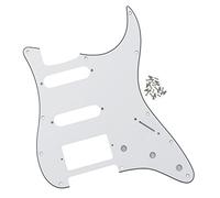 FLEOR Golpeador HSS de 11 agujeros estilo ST para guitarra, protector de púas con tornillos, 3 capas, color blanco