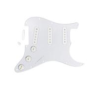 FLEOR Golpeador SSS con (50 mm, 2 piezas de 52 mm) para pastillas / 2T1V puntas de perilla de control para repuesto de guitarra ST, color blanco