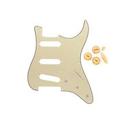 FLEOR Golpeador SSS con 8 agujeros para guitarra con 2T1V tono, perillas de volumen, punta de interruptor para ST Eelctric de repuesto, color crema