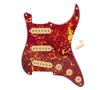 FLEOR Golpeador SSS con pomos de control 2T1V 48/50/52 mm, tapas de interruptor de palanca para ST guitarra eléctrica, carcasa de tortuga roja