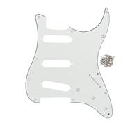 FLEOR Golpeador SSS de 11 agujeros estilo ST para guitarra, con juego de tornillos, 3 capas, color blanco marfil