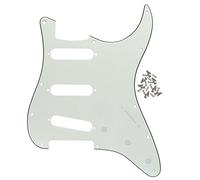 FLEOR Golpeador SSS de 11 agujeros para guitarra eléctrica estándar de estilo ST moderno fabricado en Estados Unidos/México, color blanco vintage de 3 capas