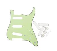 FLEOR Golpeador SSS de 8 agujeros con estilo cerrado 50 mm cubierta de pastilla 2T1V Control Pomos de interruptor Puntas Parte de guitarra para ST guitarra, verde menta
