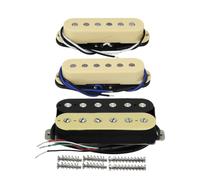 FLEOR HSS - Juego de pastilla Alnico 5 de bobina única y pastilla Humbucker + medio + pastilla puente (8-9K) para guitarra ST, color crema