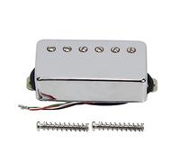 FLEOR Humbucker - Imán de cerámica de doble bobina para pastilla de cuello, 7~8 K, compatible con guitarra eléctrica estilo LP para piezas de guitarra, repuesto cromado