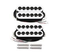 FLEOR Imán de cerámica 12 piezas ajustables hexagonales de alto rendimiento Humbucker cuello 7-8K + puente 15-16K juego de pastillas para guitarra eléctrica, color blanco