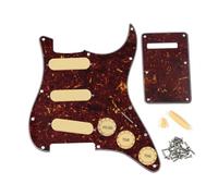FLEOR Juego completo de ST Guitar SSS Pickguard Backplate Cerrado Pickup Covers 2T1V Control Knobs Selector Punta Brazo Barra Tapa, Tortuga Roja