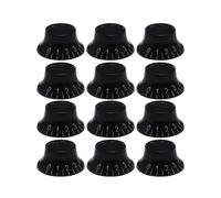 FLEOR Juego de 12 pomos de control de velocidad de tono de volumen para accesorios LP y SG, negro con letra blanca