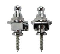 FLEOR Juego de 2 botones cromados de bloqueo para correa de guitarra, estilo Schaller, para bajo eléctrico, guitarra acústica