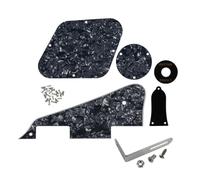 FLEOR Juego de 3 capas cubierta cavidad y el interruptor de control de negro guitarra eléctrica Pickguard y Cavidad Cubierta y negro Toggle Switch Plate & Truss Rod Cubierta placa y tornillos de soporte de color negro para guitarra estilo LP, Inc.