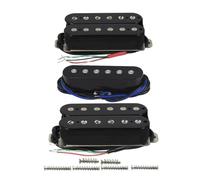 FLEOR Juego de 3 pastillas HSH para guitarra eléctrica, cuello + medio + puente de cerámica para guitarra eléctrica HSH, color negro