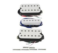 FLEOR Juego de 3 pastillas HSH para guitarra eléctrica, cuello + medio + puente de cerámica para guitarra eléctrica HSH, color blanco