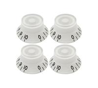 FLEOR Juego de 4 pomos de control de velocidad de tono de volumen con letra negra para accesorios LP y SG, color blanco