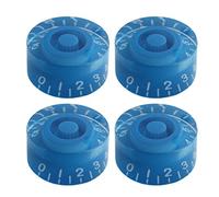 FLEOR Juego de 4 pomos de velocidad para guitarra, sombrero de barril con letra blanca para Gibson LPs y SG, azul