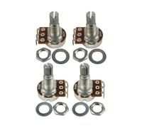 FLEOR Juego de 4 reguladores de volumen de guitarra A500+B500 con eje dividido moleteado de 18 mm para bajo eléctrico (juego 2A2B)