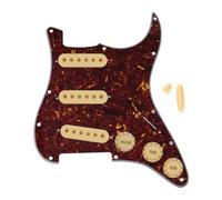 FLEOR Juego de placa para rascar ST Pickguard estilo SSS de 50 mm, 52 mm, 2 unidades, cubierta de pastilla/perilla de control 2T1V, punta de interruptor/punta de barra, carcasa de tortuga roja