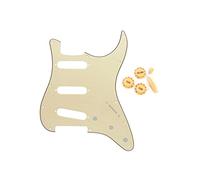 FLEOR Juego de placa para rascar ST Pickguard estilo SSS/perilla de control 2T1V / punta de interruptor/punta de barra, 3 capas color crema