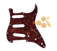 FLEOR Juego de placa para rascar ST Pickguard estilo SSS/perilla de control 2T1V / punta de interruptor/punta de barra, carcasa de tortuga roja