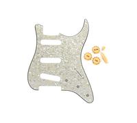 FLEOR Juego de placa para rascar ST Pickguard estilo SSS/perilla de control 2T1V / punta de interruptor/punta de barra, perla envejecida