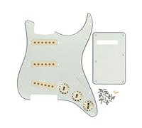 FLEOR Juego de placa trasera SSS Golpeador con 3 cubiertas de recogida de 52 mm, 2T1 V, punta selectora de nivel para guitarra ST, color blanco marfil
