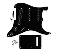 FLEOR Juego de placas para arañazos de 8 agujeros con placa trasera de 50 mm y 52 mm (2 piezas)), tapas de control 2T1V para ST, negro/blanco/negro