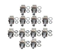 FLEOR Juego de potenciómetros A250K+B250K de control de empuje y tiro, eje moleteado de 18 mm para control de volumen o tono de guitarra y bajo (juego de 6A6B)