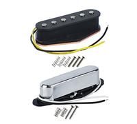 FLEOR Juego de Vintage Alnico V - Pastilla para guitarra puente cuello pastilla Alnico 5 tele estilo Pickups Set, cromo