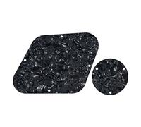 FLEOR LP - Juego de placas traseras de guitarra para interruptor y control de la cavidad para guitarra eléctrica LP, color negro perla de 4 capas