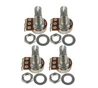 FLEOR Mini potenciómetro A500K de audio con bayoneta, 18 mm, eje corto dividido para bajo eléctrico, control de sonido, volumen de piezas, paquete con 4 unidades