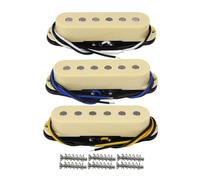FLEOR Pastilla Alnico 5 Pastillas de bobina simple Crema para pastilla de cuello/medio/puente de guitarra para guitarra eléctrica ST SQ