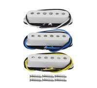 FLEOR Pastilla de bobina simple Pastillas ST Alnico 5 Pastillas de cuello/medio/puente de guitarra escalonadas para SQ ST Reemplazo de pastillas, blanco