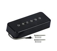FLEOR Pastilla de puente de guitarra eléctrica Pastilla de bobina simple Negro P90 Pastillas de barra de jabón - Alnico 5