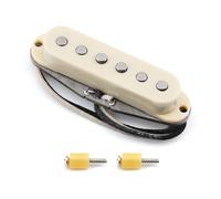 FLEOR Pastilla de puente Vintage Alnico 5 de bobina única SSS para guitarra eléctrica ST, color crema