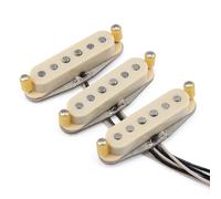 FLEOR Pastillas vintage Alnico 5 SSS de bobina única para guitarra eléctrica ST, color crema