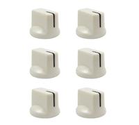 FLEOR Perillas planas de plástico para puntero con efecto de pedal amplificador, piezas de guitarra, paquete de 6, color blanco