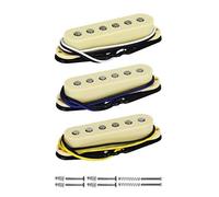 FLEOR Set single coil Guitar Neck/Medio/Puente Pickup Alnico V imán soporte de mástil 50 mm/50 mm/52 mm, Negro Color, Inc. Tornillos y muelles