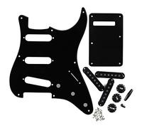 FLEOR SSS ST Guitar Pickguard Scratch Plate Set y cubierta de pastilla de 3-52 mm y puntas Konbs 2T2V para ST, negro