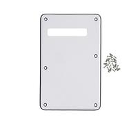 FLEOR Stripe Backplate Guitarra Tremolo Cavity Cover con tornillos de montaje para American Modern Standard ST Piezas de guitarra eléctrica, 3 capas Blanco/Negro/Blanco