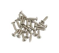 FLEOR Tornillos de montaje para placa trasera de 3 x 12 mm, cromados (paquete de 50 unidades)
