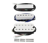 FLEOR Vintage Alnik 5 SSH - Pastilla para guitarra doble y monocromo y humbucker (5 unidades, incluye pastilla para cuello, centro/puente), color blanco