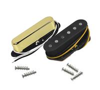 FLEOR Vintage Juego de pastillas de bobina simple, pastilla de puente y cuello dorado (50 mm / 55 mm), imán Alnico 5 para piezas de guitarra estilo TL TE