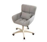 FLEPYHB Silla de Escritorio para Oficina en Casa, Sillas de Computadora Giratorias de 360° con Ruedas y Respaldo, Silla de Tocador Ergonómica de Franela Tapizada de Altura Ajustable, Fácil de Ensamb