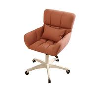 FLEPYHB Silla de Escritorio para Oficina en Casa, Sillas de Computadora Giratorias de 360° con Ruedas y Respaldo, Silla de Tocador Ergonómica de Franela Tapizada de Altura Ajustable, Fácil de Ensamb