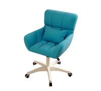 FLEPYHB Silla de Escritorio para Oficina en Casa, Sillas de Computadora Giratorias de 360° con Ruedas y Respaldo, Silla de Tocador Ergonómica de Franela Tapizada de Altura Ajustable, Fácil de Ensamb