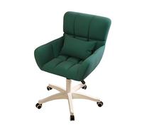 FLEPYHB Silla de Escritorio para Oficina en Casa, Sillas de Computadora Giratorias de 360° con Ruedas y Respaldo, Silla de Tocador Ergonómica de Franela Tapizada de Altura Ajustable, Fácil de Ensamb
