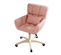 FLEPYHB Silla de Escritorio para Oficina en Casa, Sillas de Computadora Giratorias de 360° con Ruedas y Respaldo, Silla de Tocador Ergonómica de Franela Tapizada de Altura Ajustable, Fácil de Ensamb