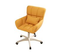 FLEPYHB Silla de Escritorio para Oficina en Casa, Sillas de Computadora Giratorias de 360° con Ruedas y Respaldo, Silla de Tocador Ergonómica de Franela Tapizada de Altura Ajustable, Fácil de Ensamb