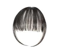 Flequillo Clip para el cabello Extensiones de flequillo Clip en flequillo negro marrón oscuro con una bonita red Flequillo limpio plano natural con patillas para mujer Un flequillo con clip(Color:ne