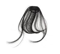 Flequillo Clip Pieza Natural Negro Resistente al Calor, de Fibra | Acabado Mate, Estilo Rodillo, para Sesiones de Fotos y Uso Diario, Cambio Rápido sin Corte
